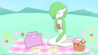 Ditto, who became a popular Pokémon, is at a loss for words when facing the aloof goddess Gardevoir!