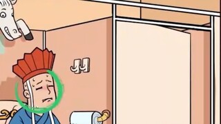 Are all the people in this toilet familiar? Tang Seng was constipated, and Bajie helped his master b