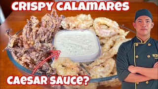 HOW TO MAKE CRISPY CALAMARES AND CAESAR SAUCE MY VERSION