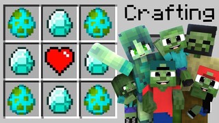 ZOMBIE FAMILY CRAFTING - MONSTER SCHOOL - FUNNY MINECRAFT ANIMATION