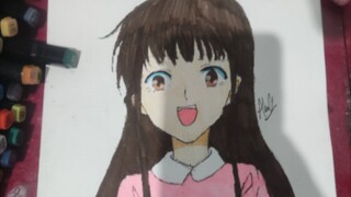 simple drawing of tohru Honda|rush|fruit basket|