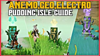 3 ELEMENTAL PILLARS PUZZLE GENSHIN IMPACT | ELEMENTAL PILLARS PUDDING ISLE