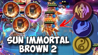 SUN IMMORTAL BROWN 2 !! PALUNYA SAMPE 3 !! AUTO KENA PUKUL SEMUA ! COMBO MAGIC CHESS UPDATE TERBARU