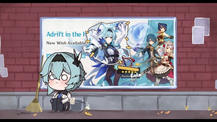 Hình Ảnh Eula chờ đợi ReRun - Hoạt Hình Genshin