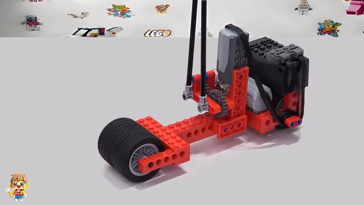 Lego car challenges the limits of narrow bridge!