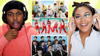 REACTING to KPOP for the FIRST TIME (SEVENTEEN , BTS , ATEEZ and more! ) - PART 3