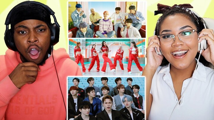 REACTING to KPOP for the FIRST TIME (SEVENTEEN , BTS , ATEEZ and more! ) - PART 3