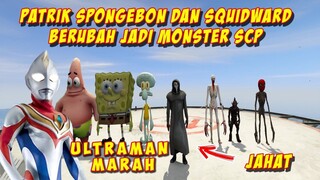 ULTRAMAN MARAH - SPONGEBOB PATRICK DAN SQUIDWARD BERUBAH MENJADI MONSTER SCP JAH - GTA V MOD