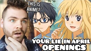 First Time Hearing 'YOUR LIE IN APRIL' Openings & Endings | ANIME REACTION