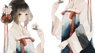 [Watercolor] Girl in Traditional Chinese Clothing