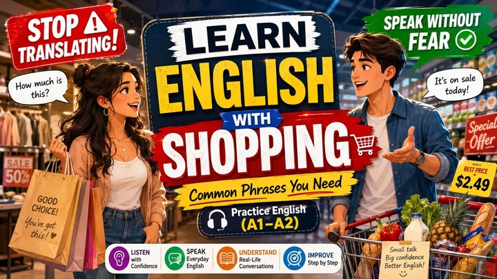 Learn English with Shopping | easy english class | daily life conversation