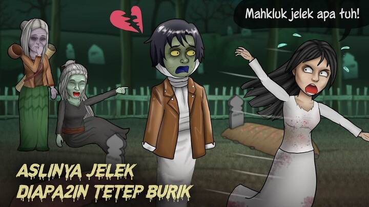 Kisah Cinta Pocong – si Hantu Jelek _ KOMPILASI #HORORKOMEDI , Kartun Hantu Lucu