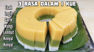 3 Rasa Dalam 1 Kue Disave Dulu Rasanya Enak Legit Gurih Lembut Kenyal Dan Wangi Pandan