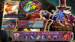 TOP GLOBAL FANNY VS PRO BANE | AUTO STRAIGHT CABLE IN RANK GAME | MLBB