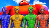 TEAM SPIDER-MAN VS BAYMAX (Big Hero 6) - Epic Superheroes Battle