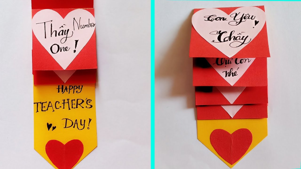 Cách làm thiệp 20-11 đơn giản và đẹp nhất | Handmade Teacher's Day Card  Easy - Bilibili