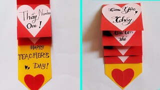 Cách làm thiệp 20-11 đơn giản và đẹp nhất | Handmade Teacher's Day Card Easy