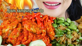 MAKAN AYAM KAMPUNG BALADO, BIHUN TUMIS BUNCIS, PETE | EATING SOUNDS