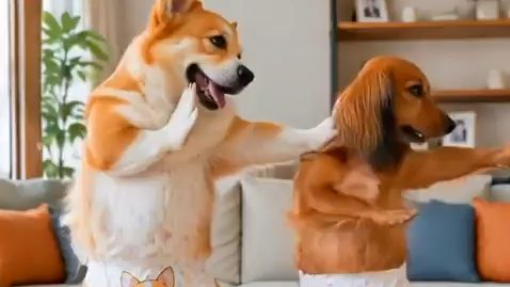 **Wait Until You See These Two Dogs Dance Like Humans! 😂🐾💃**
