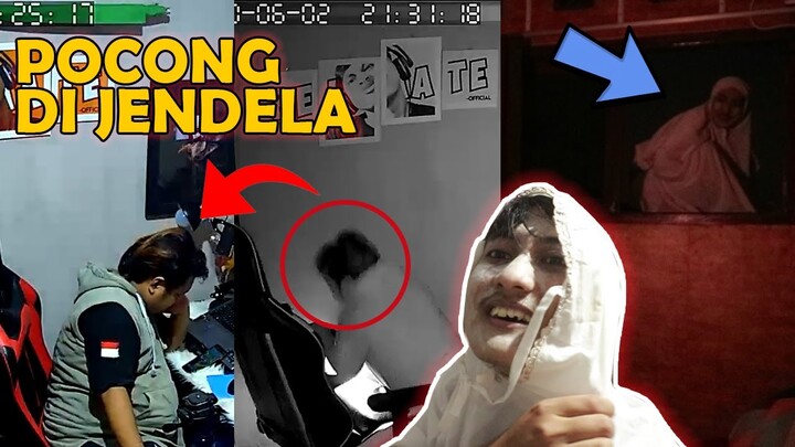 PRANK POCONG PAS MATI LAMPU KE TEMEN MUNCUL DI JENDELA