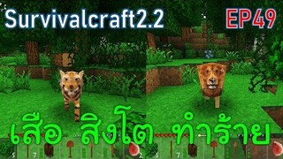 ถูกเสือ สิงโต ทำร้าย ในป่าดงดิบ | survivalcraft2.2 EP49 [พี่อู๊ด JUB TV]