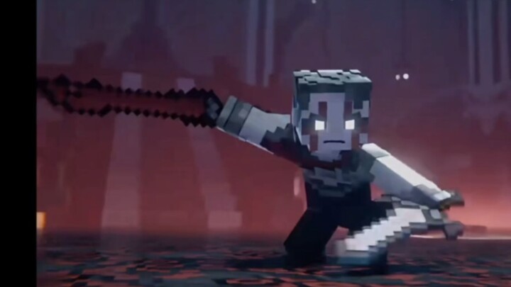The coolest dual-wielding duel in the history of MC animation, use the sword of the king to severely