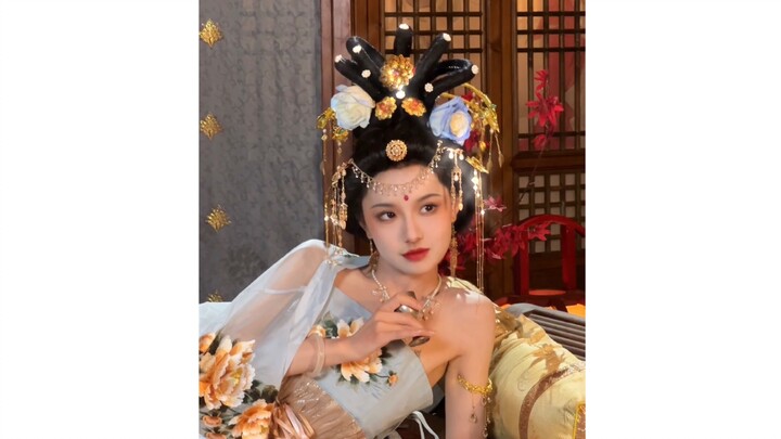 [Beichuan Huanhuan] Lin Fangbing’s Imitation Makeup of Yang Guifei! The Feathered Robe Dance Is Just