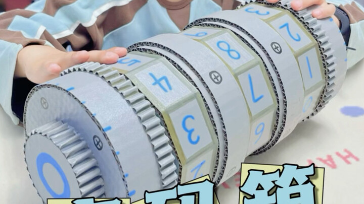 Caught sneaking snacks? Mom manually sets the combination lock, while an elementary school student s