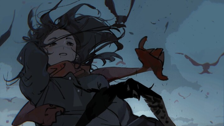 【กระบวนการวาดเร็ว 3 ชั่วโมง】ดาดฟ้า พระอาทิตย์ตก ฝนกระหน่ำ บึงน้ำ ท้องฟ้าสีคราม