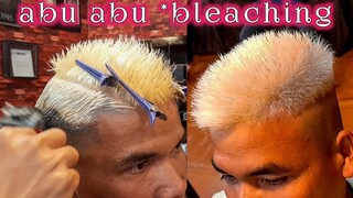 cat rambut abu abu, campur bleaching