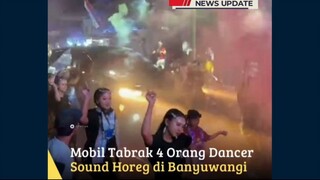 Viral di media sosial, sebuah mobil hitam menabrak empat penari sound horeg. Dalam rekaman, beberapa