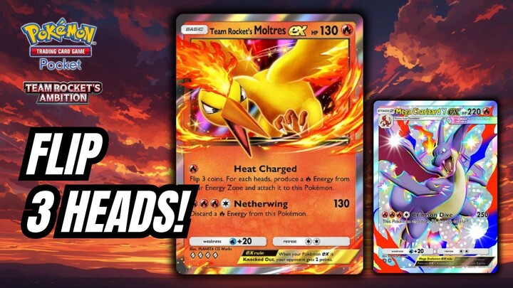 If You Flip 3 Heads, You WIN! Team Rocket’s Moltres ex Deck | Pokemon TCG Pocket