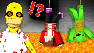 How to save JJ and Mikey from Homer Simpson in Minecraft Maizen