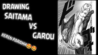 DRAWING ANIME ONE PUNCH MAN | SAITAMA VS GAROU