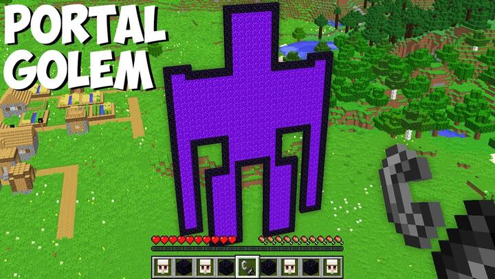 What if YOU BUILD PORTAL IN THE FORM OF GOLEM in Minecraft ! NEW SECRET GOLEM PORTAL !