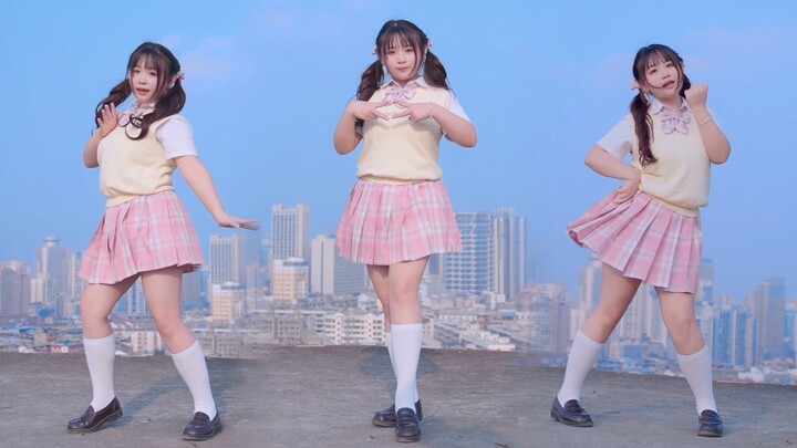 Energetic sister dancing on the rooftop! nekkoya vertical screen