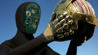 The robot gave itself plastic surgery to turn itself into a human, but unfortunately failed, and its