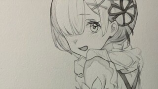 【毛笔手绘】蕾姆的头发眼睛绘画思路
