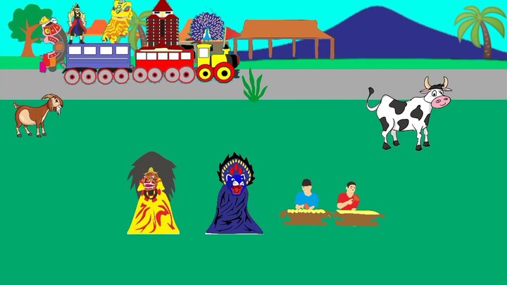 Dolanan Barongan di Lapangan Gondang, di Temani Hewan Ternak