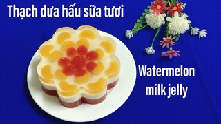 THẠCH RAU CÂU: Cách làm thạch dưa hấu sữa tươi không tách lớp, đẹp mắt | Tra My Cooking