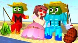 Monster School : Squid Game x ZOMBIE FIRE VS ICE CHALLENGE - Minecraft Animation