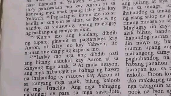 Pang Araw Araw na Talata.     Exodus 29:26-28