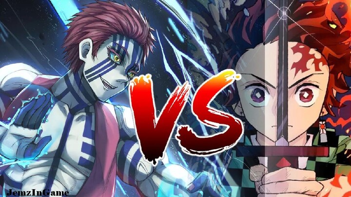 Tanjiro VS Akaza Full Fight HD | Which one will win? | JemzInGame | Demon Slayer