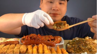 Thánh ăn hàn quốc mukbang ăn Cà ri, Tôm Tempura, Cốt lết Heo, Kimchi #mukbang #asmr