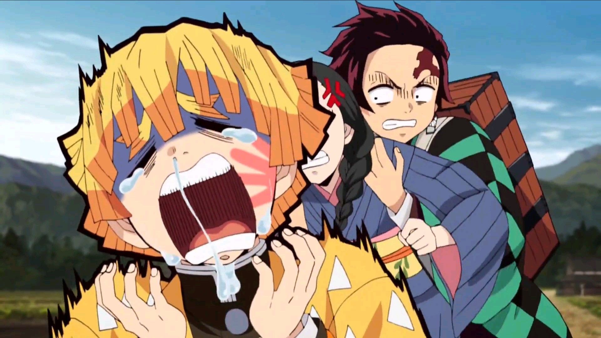 I tried doing a wallpaper of Tanjiro Zenitsu and Inosuke hopefully you  guys will like it  rKimetsuNoYaiba