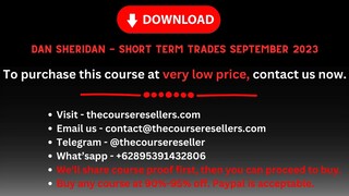 Dan Sheridan - Short Term Trades September 2023