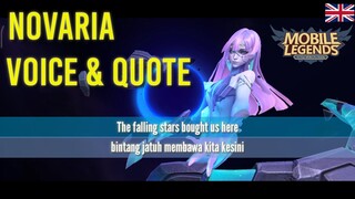 Novaria new voiceline hero bintang jatuh mlbb