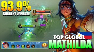 93.9% Current WinRate! Mathilda Perfect Gameplay | Top Global Mathilda Gameplay By 몰이 ~ MLBB