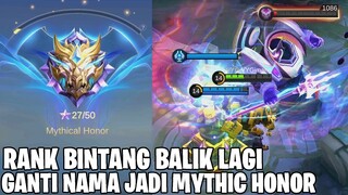 MYTHIC BINTANG BALIK LAGI MENJADI MYTHICAL HONOR + MAP BARU HARMONIA MOBILE LEGENDS