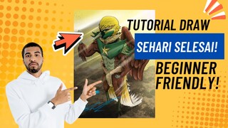 DRAWING TUTORIAL EZ!! 2 JAM JADI [post full length on 1k subs with voiceover tutorial]